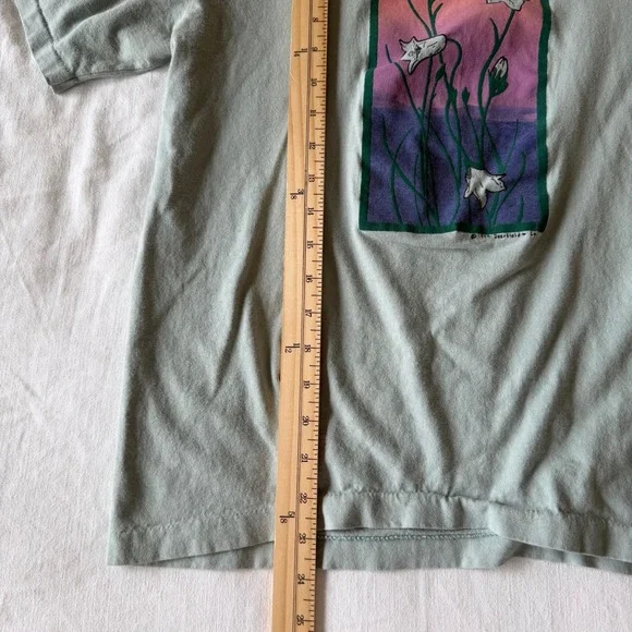 Vintage 1994 Anvil Vermont T-Shirt Sage Green Mens Medium USA Made - Picture 6 of 7